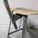 Chaise haute d'atelier Bienaise, chaise industrielle vintage