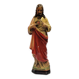 Old Sacred Heart Statue, Jesus Christ, 64cms H