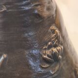 Large bronze lamp nynph in the bath 63x38 superb tiffany style lampshade