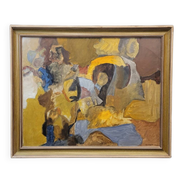 Oil on canvas "Abstract Composition", Yves Frangeul, 1964 - France