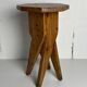 Midcentury brutalist artisanal rustic handcrafted stool, France 1960s