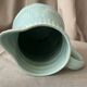 Turquoise blue barbotine pitcher st clement willow model