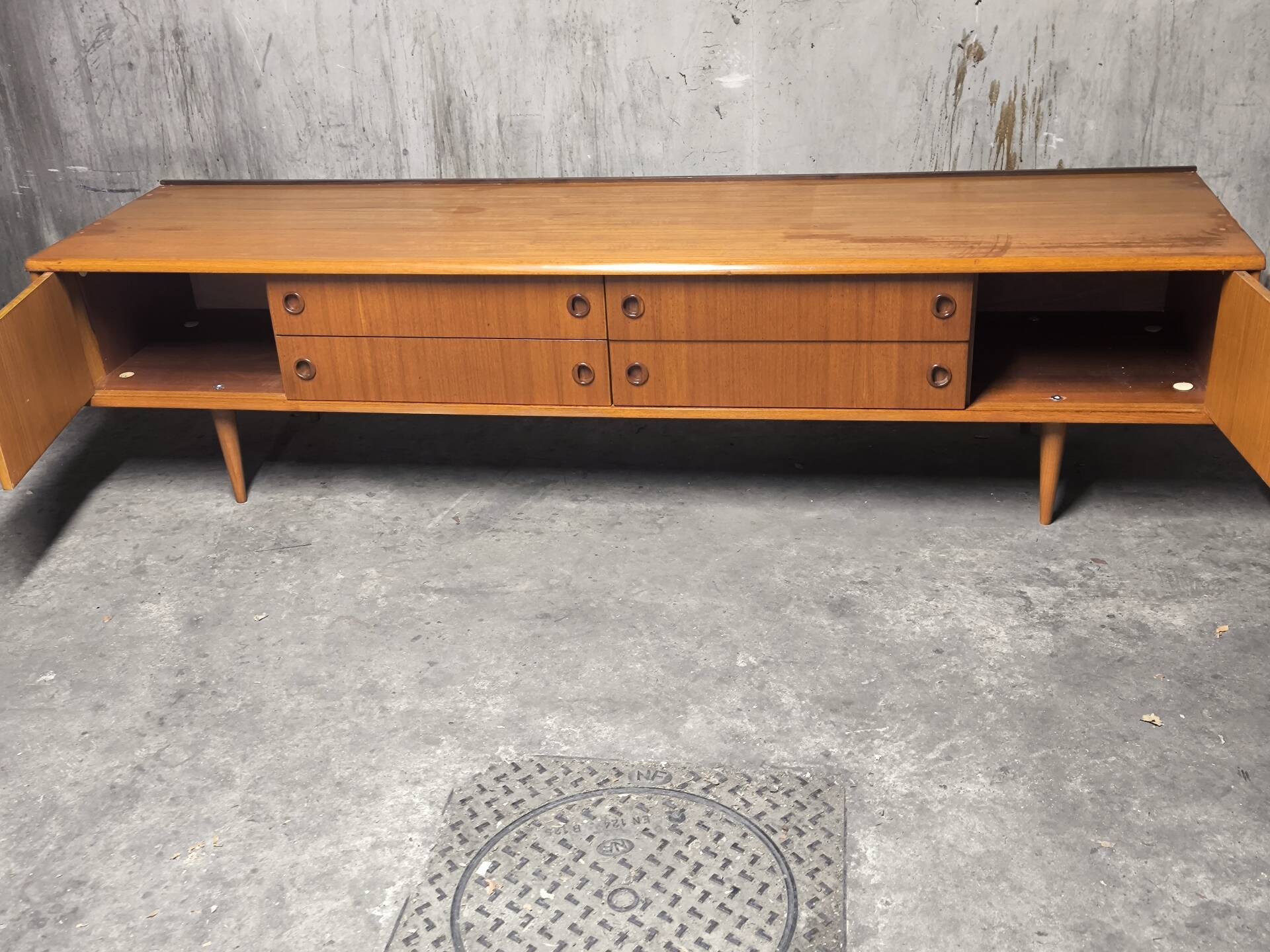 Vintage Scandinavian teak sideboard from the 1960s.