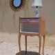 Crude wooden bedside table