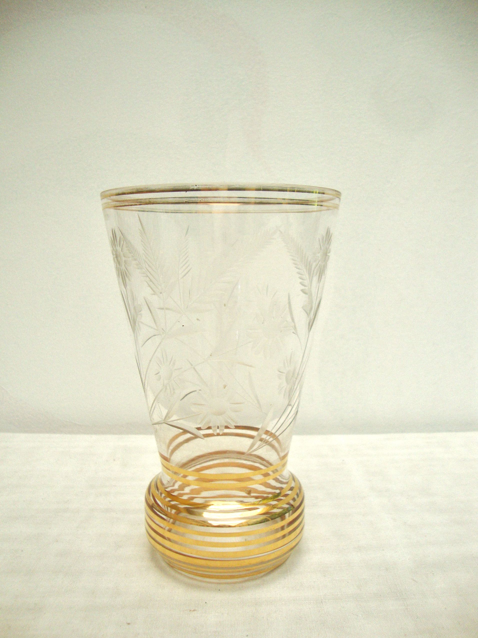 Engraved crystal vase