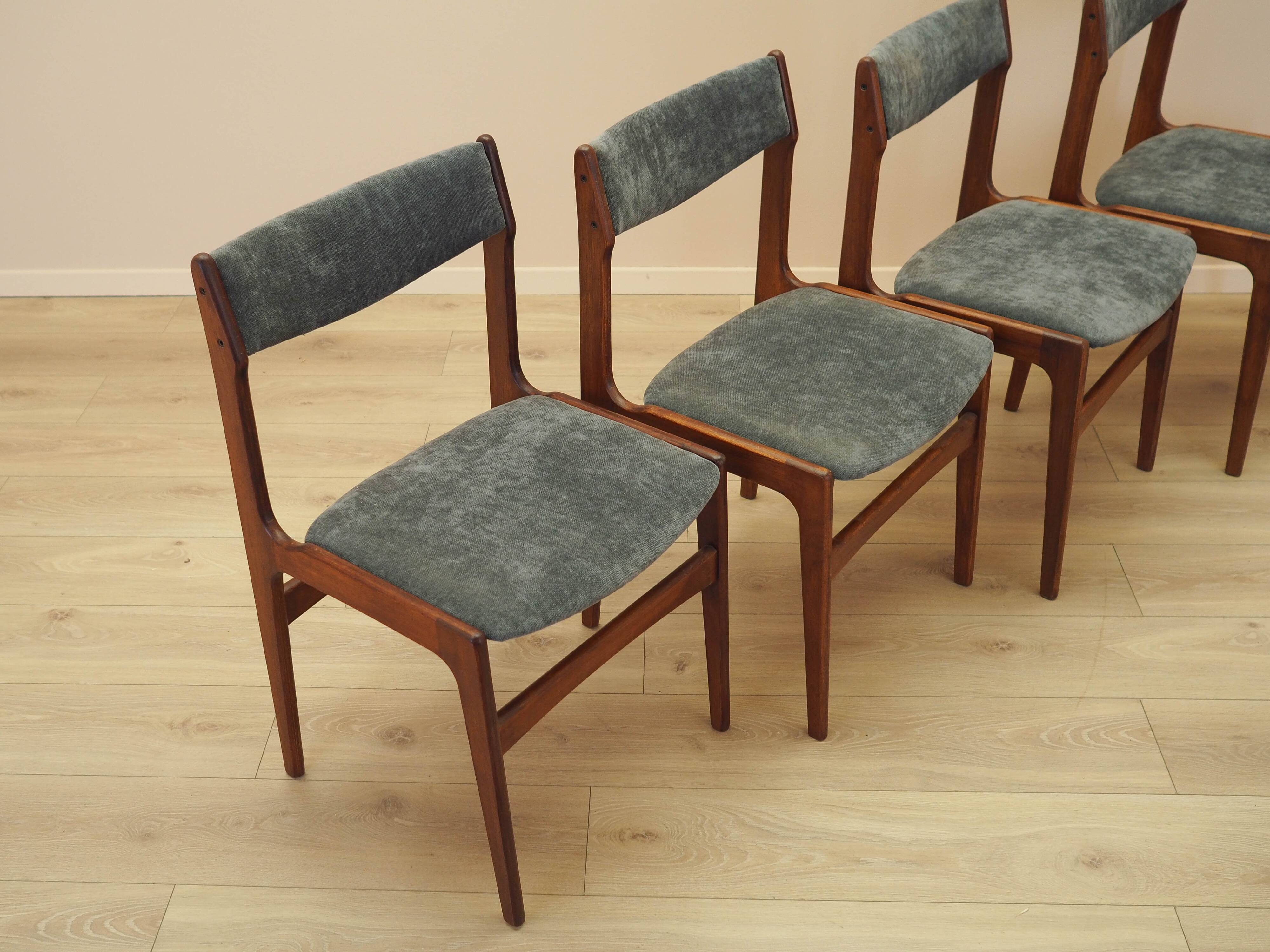 Set of four teak chairs, Danish design, 1970s, made in Denmark