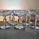 8 engraved glass champagne coupes from Meisenthal, Art Deco