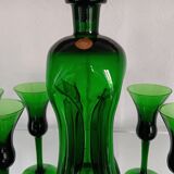 Kluk Kluk carafe by Jacob E.Bang - Holmegaard and 5 liqueur glasses