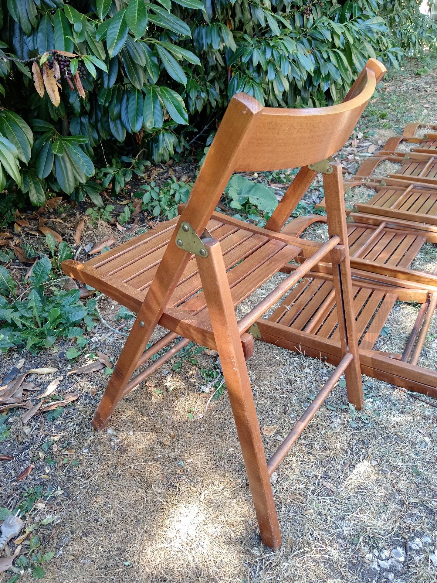 Vintage wooden folding chairs