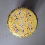 Cylindrical iron box - Birds on yellow background