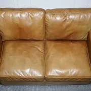 Halo Viscount Two-Seater Sofa in Tanned Leather by Timothy Oulton