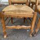 4 Louis XV chairs in solid blond oak and straw wood with shell sculptures