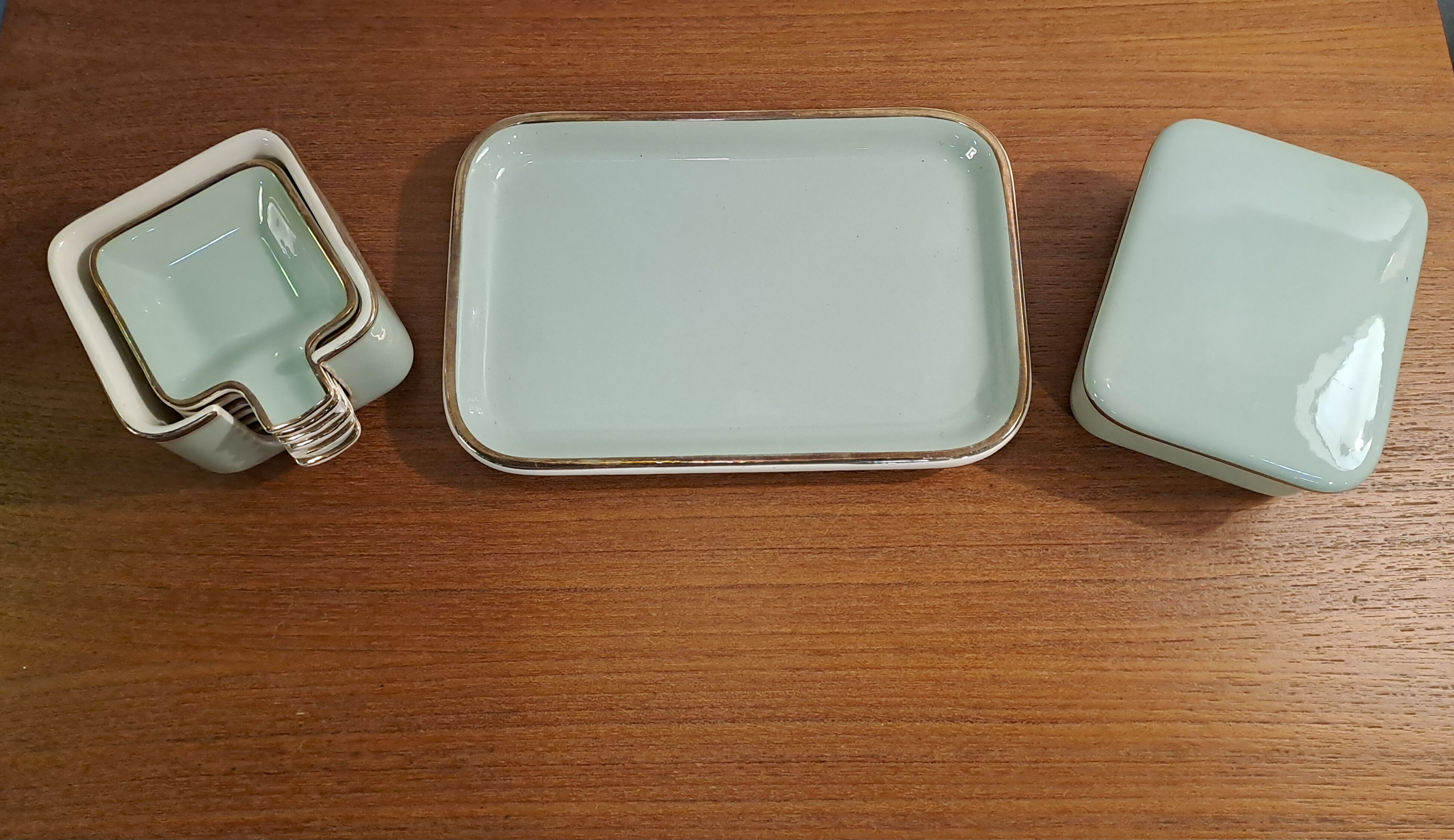 Villeroy and Boch butter dish, Art Deco style 1940s