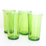 Set of 4 vintage green Duralex water glasses