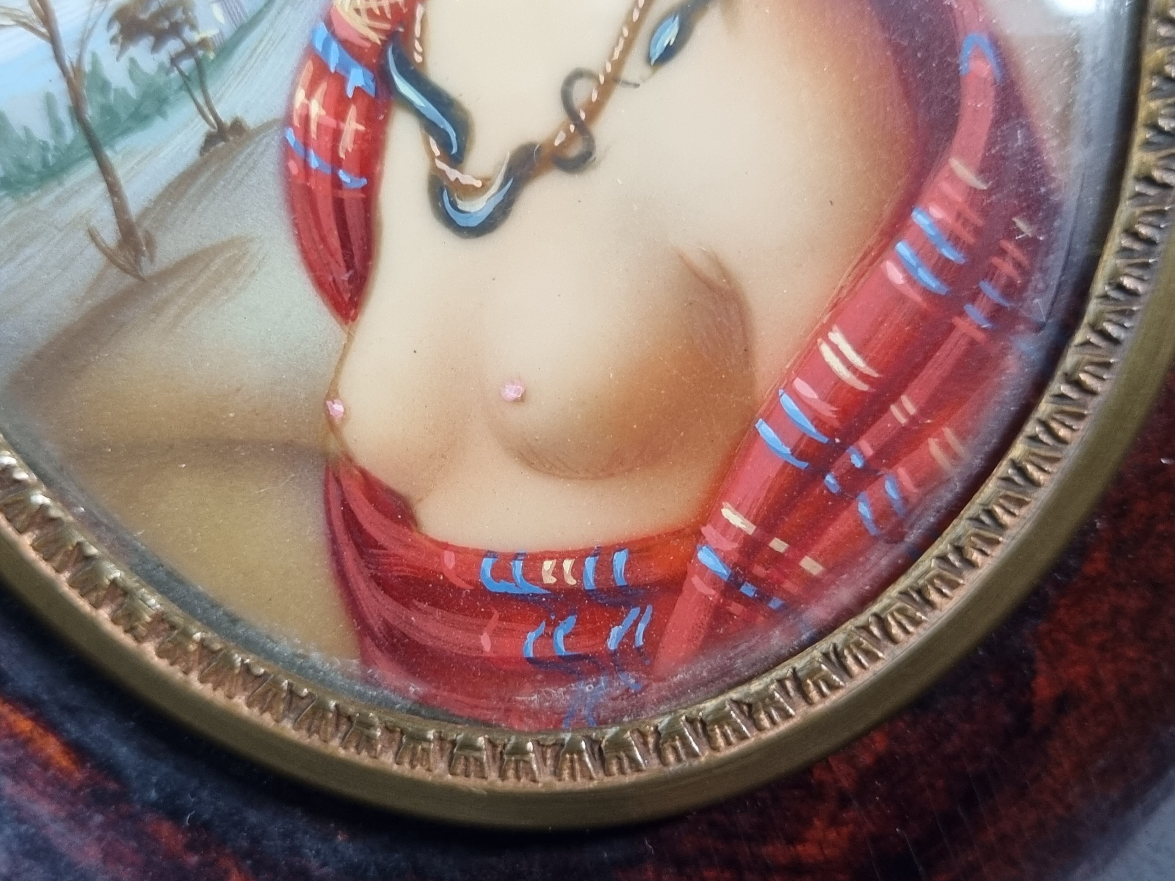 Miniature of the nineteenth century, portrait of Simonetta Vespucci after Piero di Cosimo