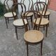 Set of 6 bistro chairs canned in curved wood N°18
