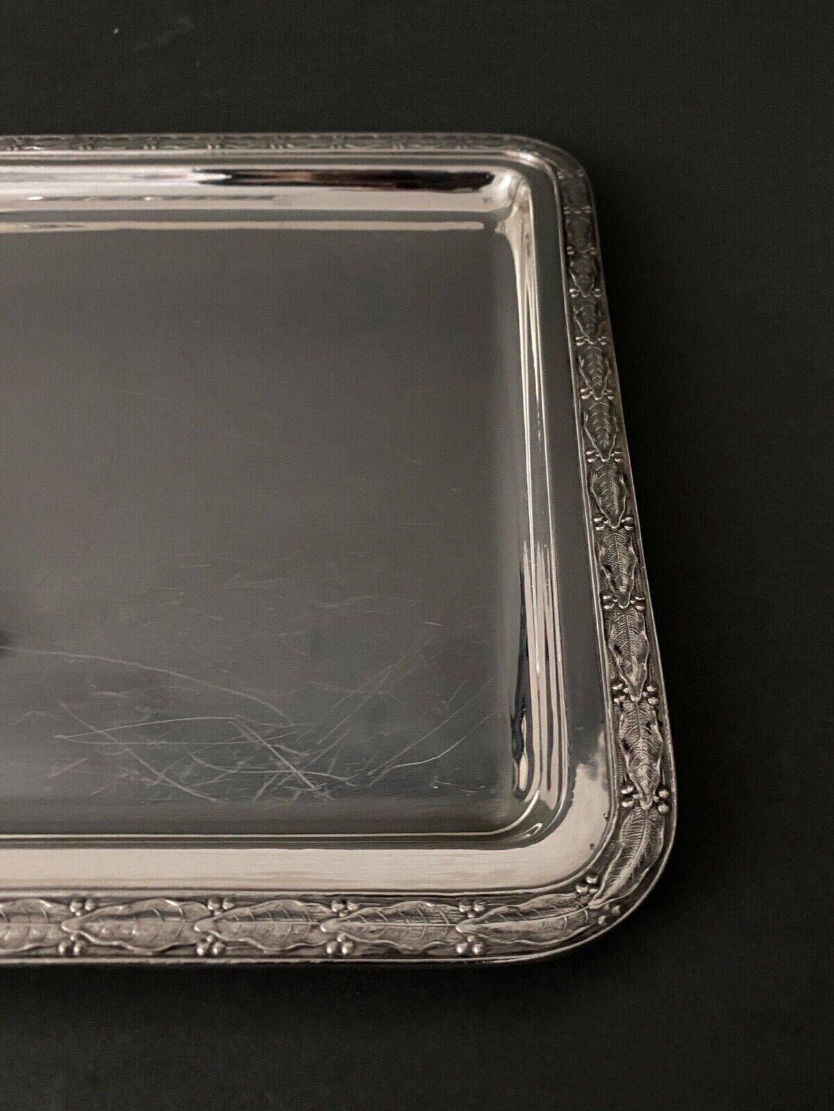 Louis XVI style silver metal tray late 19th century Plateado Orbisa