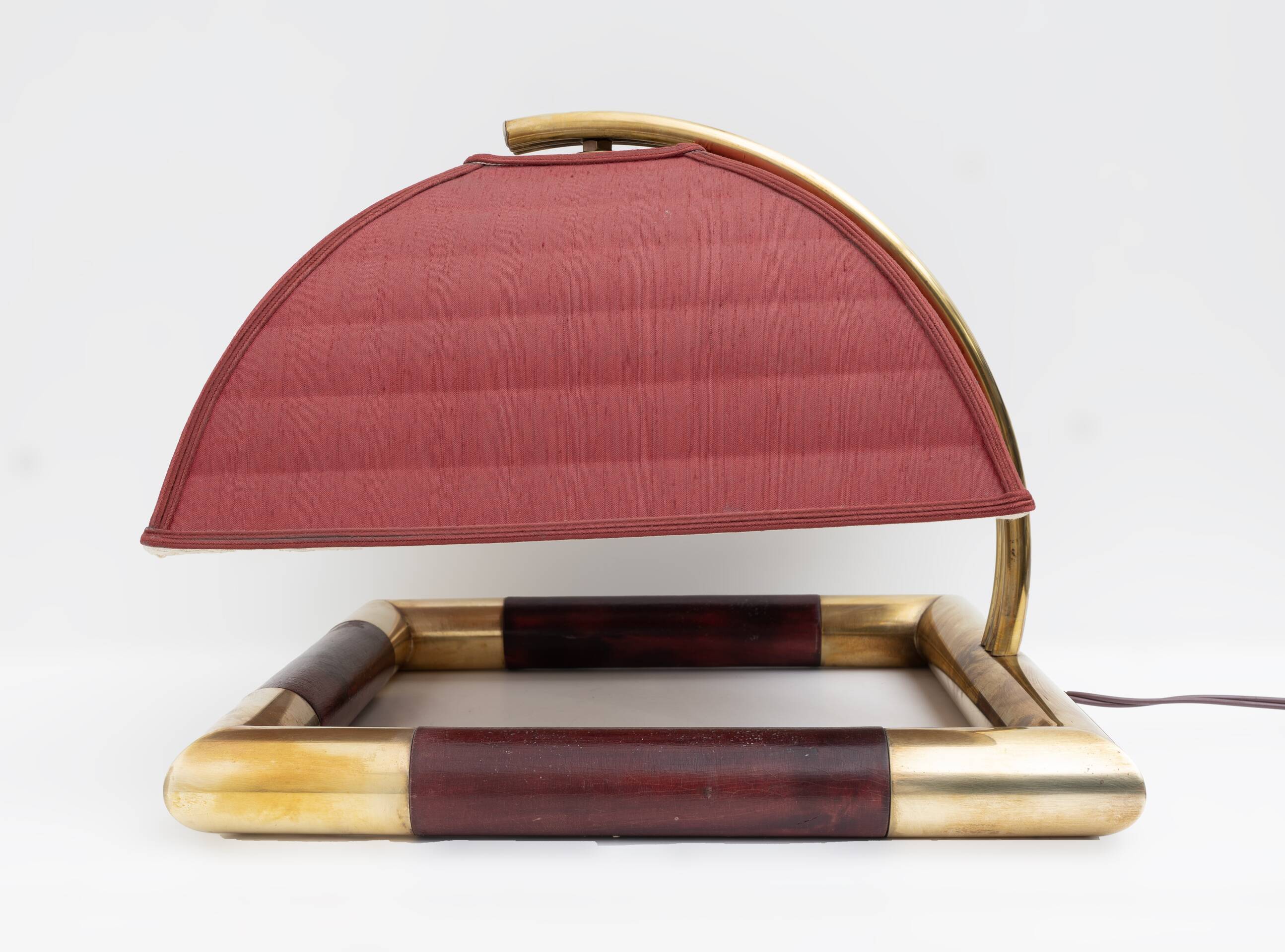 Tommaso Barbi Style Mid-century Modern Italian Brass Table Lamp, 1970s