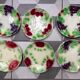 Set de 6 assiettes à dessert en barbotine début XX