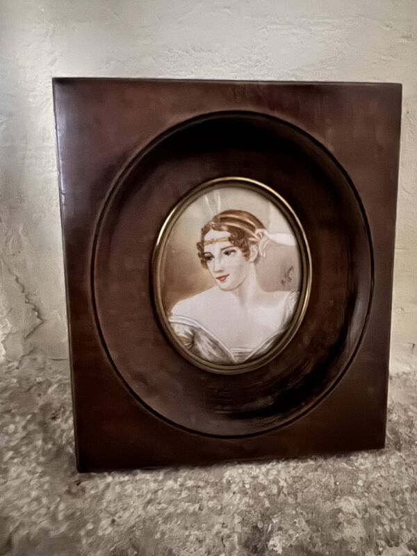 Miniature sous verre signée S.Gray