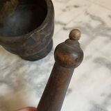 Wooden mortar and pestle