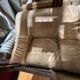 Paire de fauteuil chauffeuse cuir havane 70"