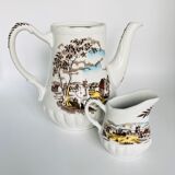 Cafetière faïence anglaise et son pot à lait