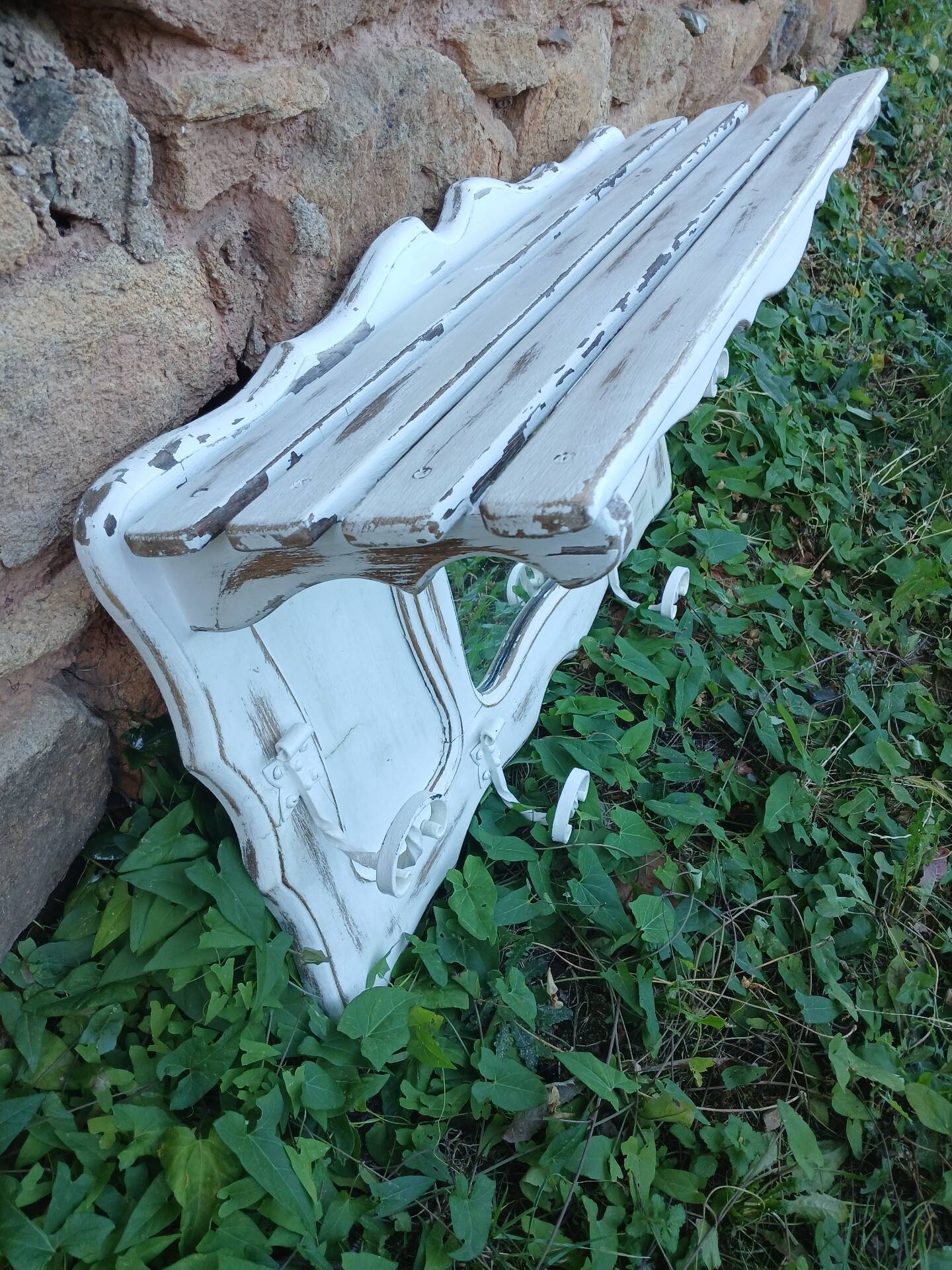 Vintage wooden wall coat rack