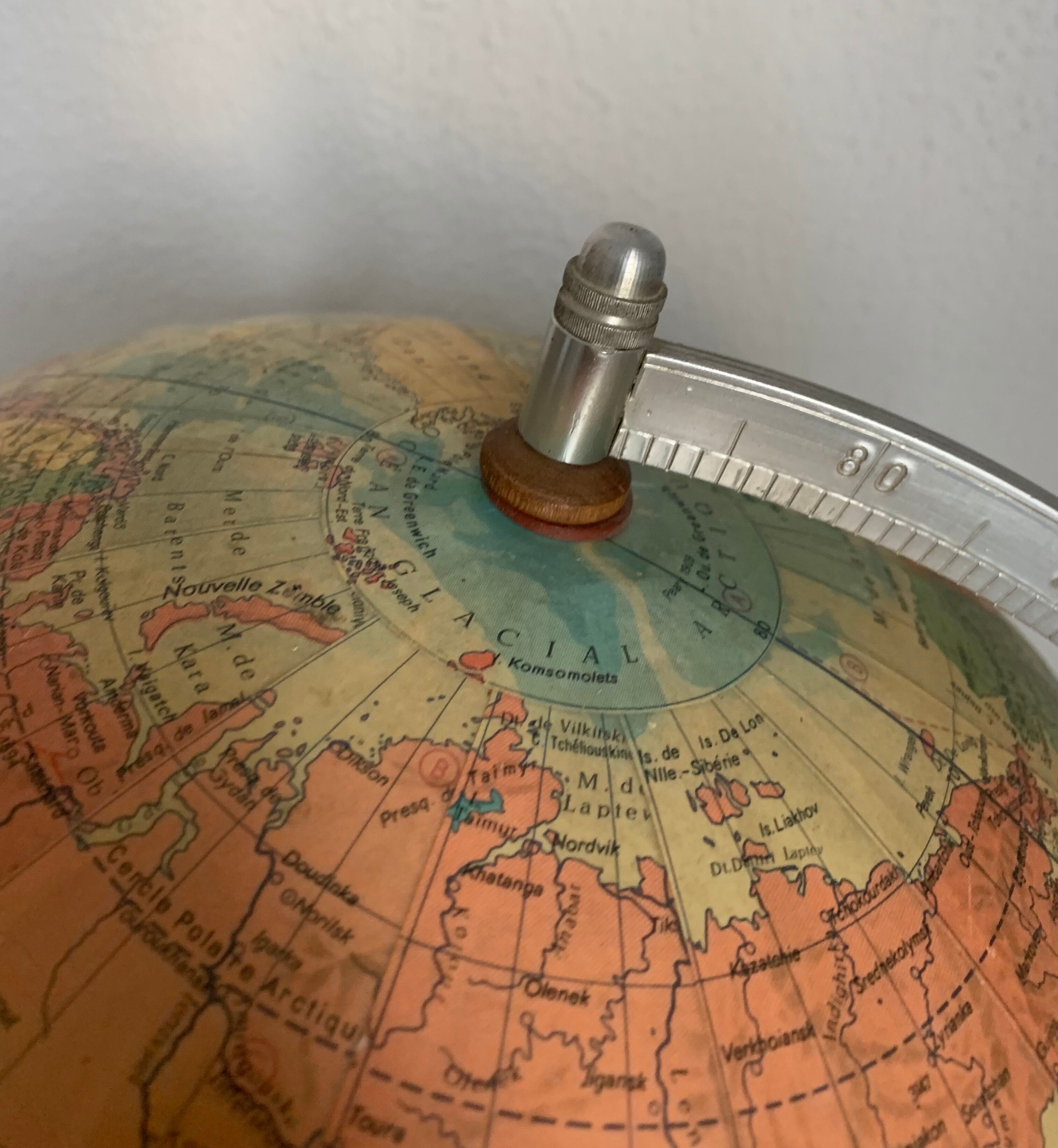 Vintage globe 1973 terrestrial Räth ex-GDR - 47 cm