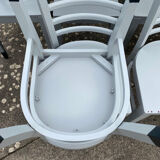 Set of 18 gray bistro chairs