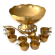 Brass Punch Bowl Set with 12 Cups, Ladle – French Vintage Mid-Century