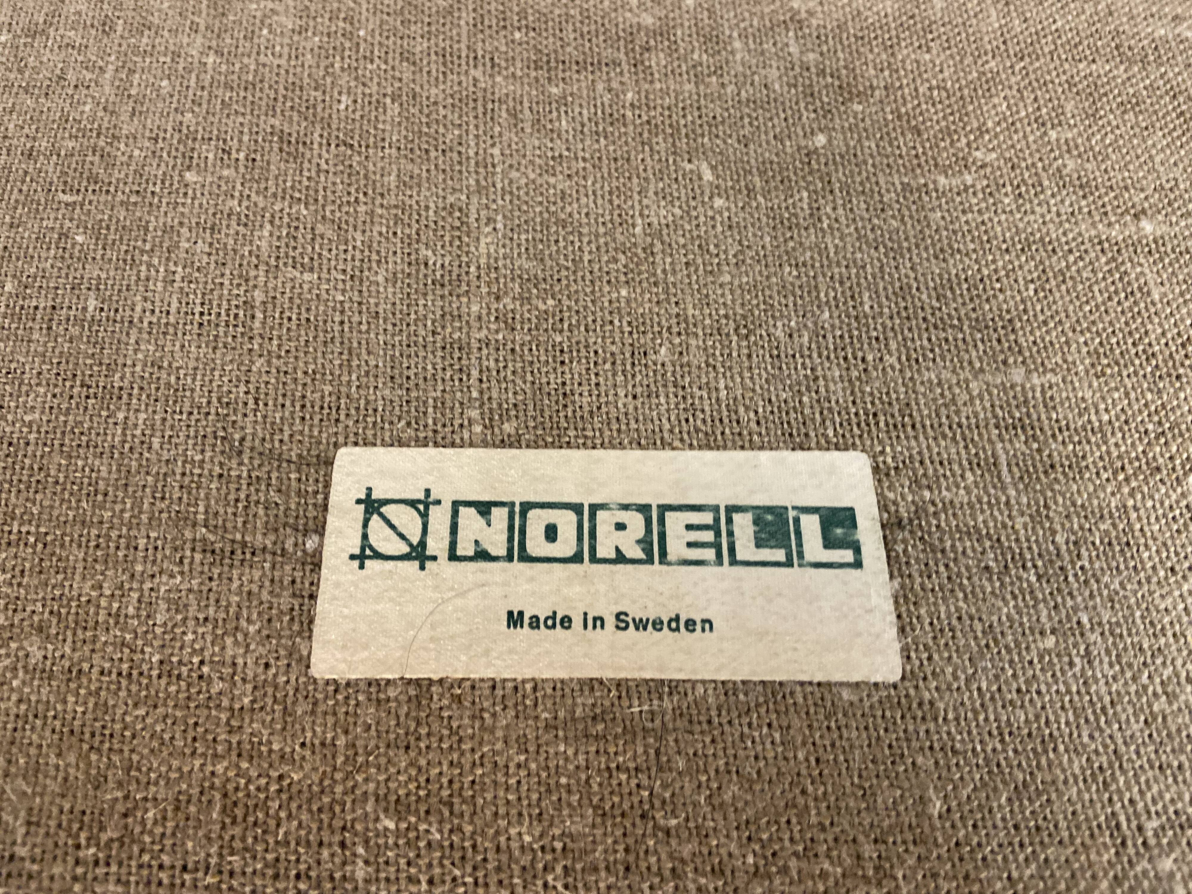 Mid-century modern Arne Norell Swedish burgundy leather sofa – 1960s