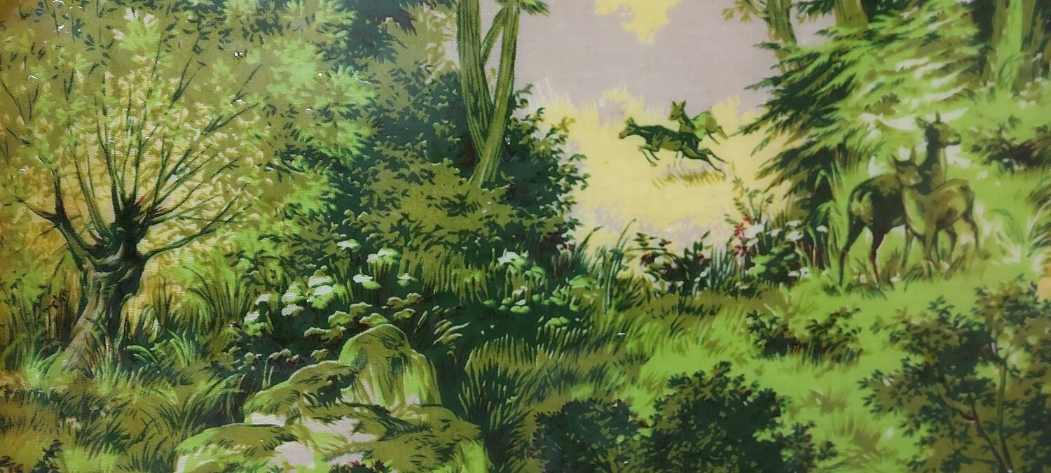 Tray 50s forest scene
