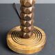 Midcentury brutalist wood turned mushroom table lamp, Charles Dudouyt style