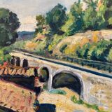 Village landscape signed Faucher
