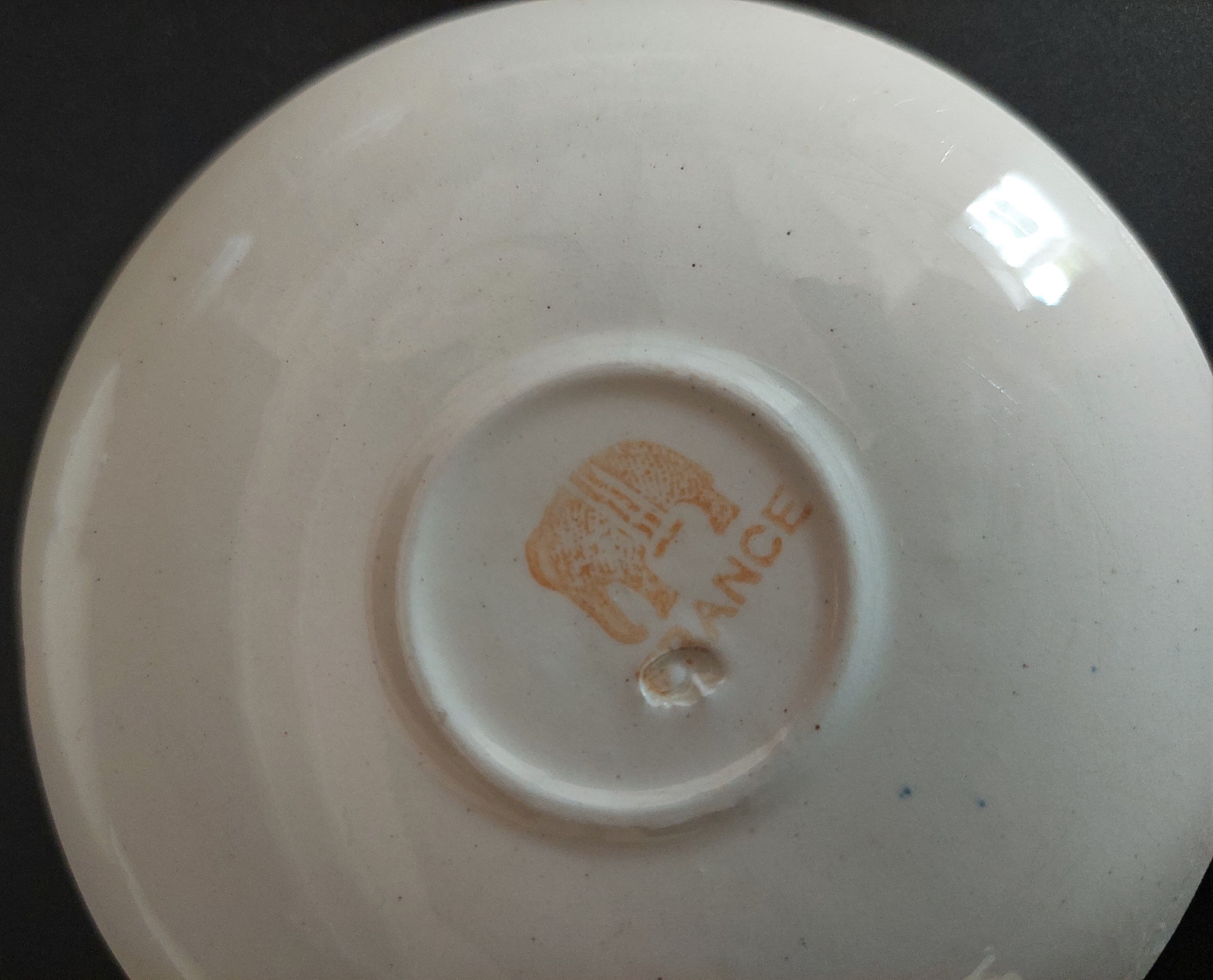 Set of six flat plates in earthenware XXth