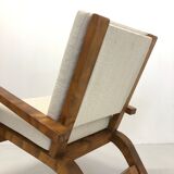 Pair of armchairs in solid lemon tree 1950