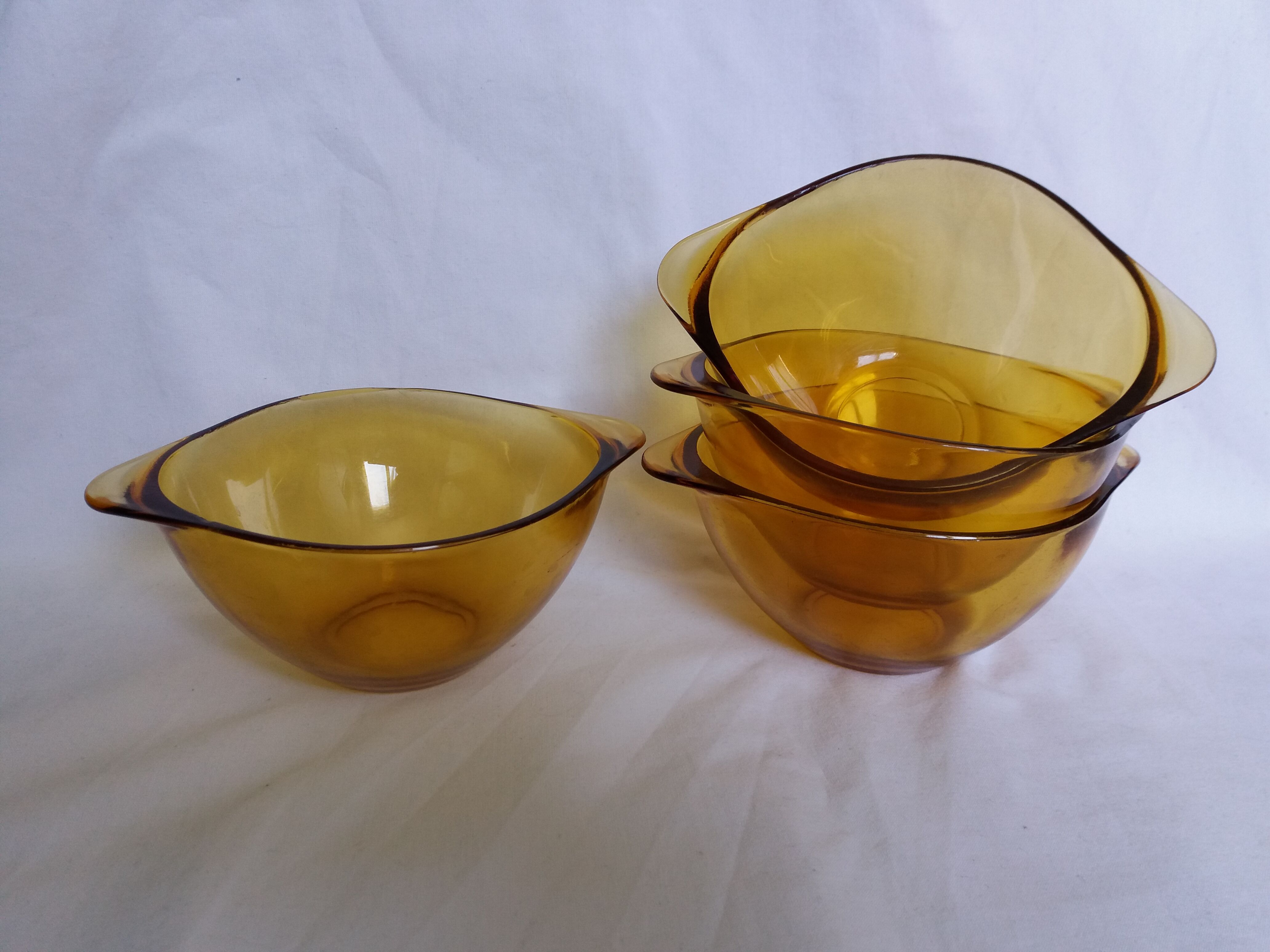 Amber glass ear bowls