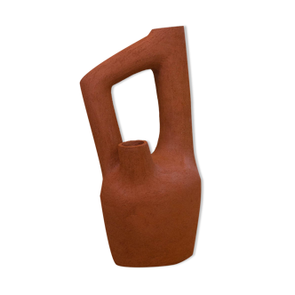 Vase, sculpture ''Doppio'' grès rouge - La Mano Studio