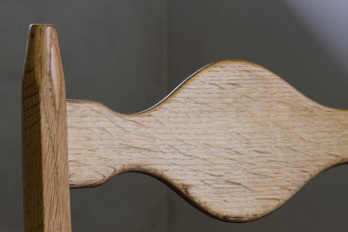 Vintage 1960s Danish Brutalist Ladderback Light Oak Chairs style of Kjærnulf