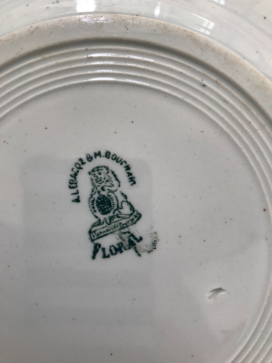 Series of 5 antique flat plates