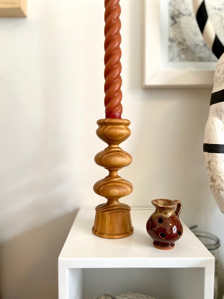 Wooden candlestick
