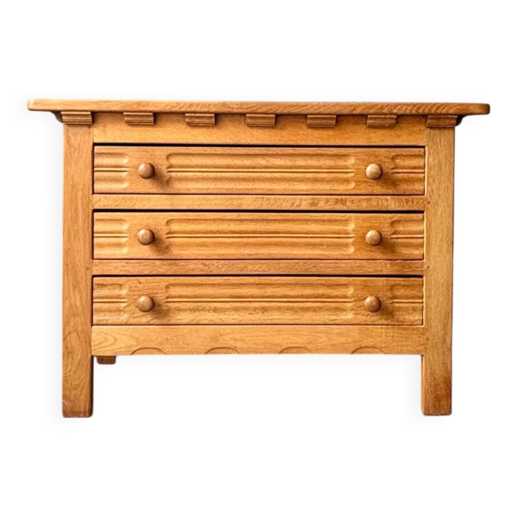 Commode ancienne en chêne massif, esprit Arts & Crafts