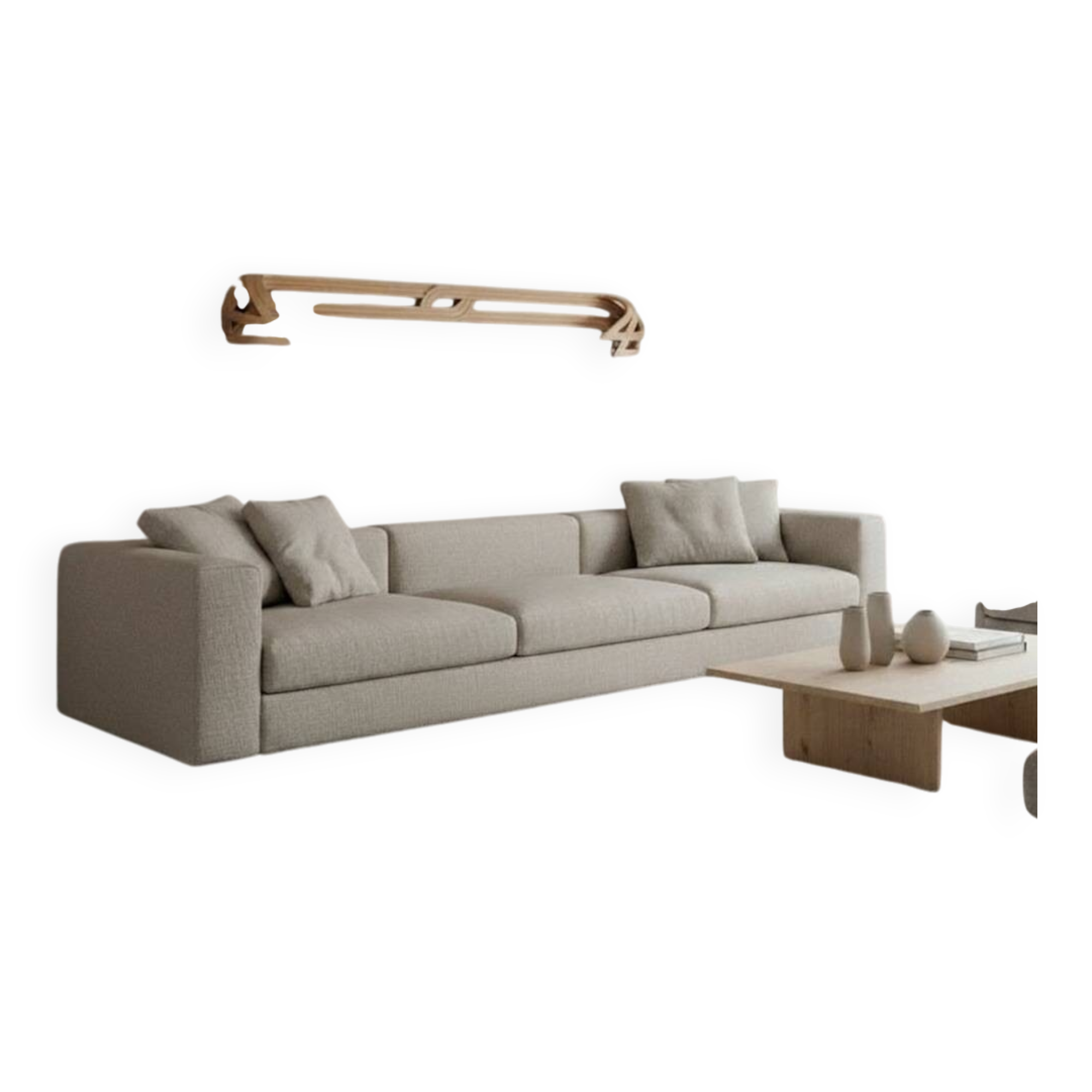 Vincent Gonzalez: sculpted curved wood wall light, 1970s design