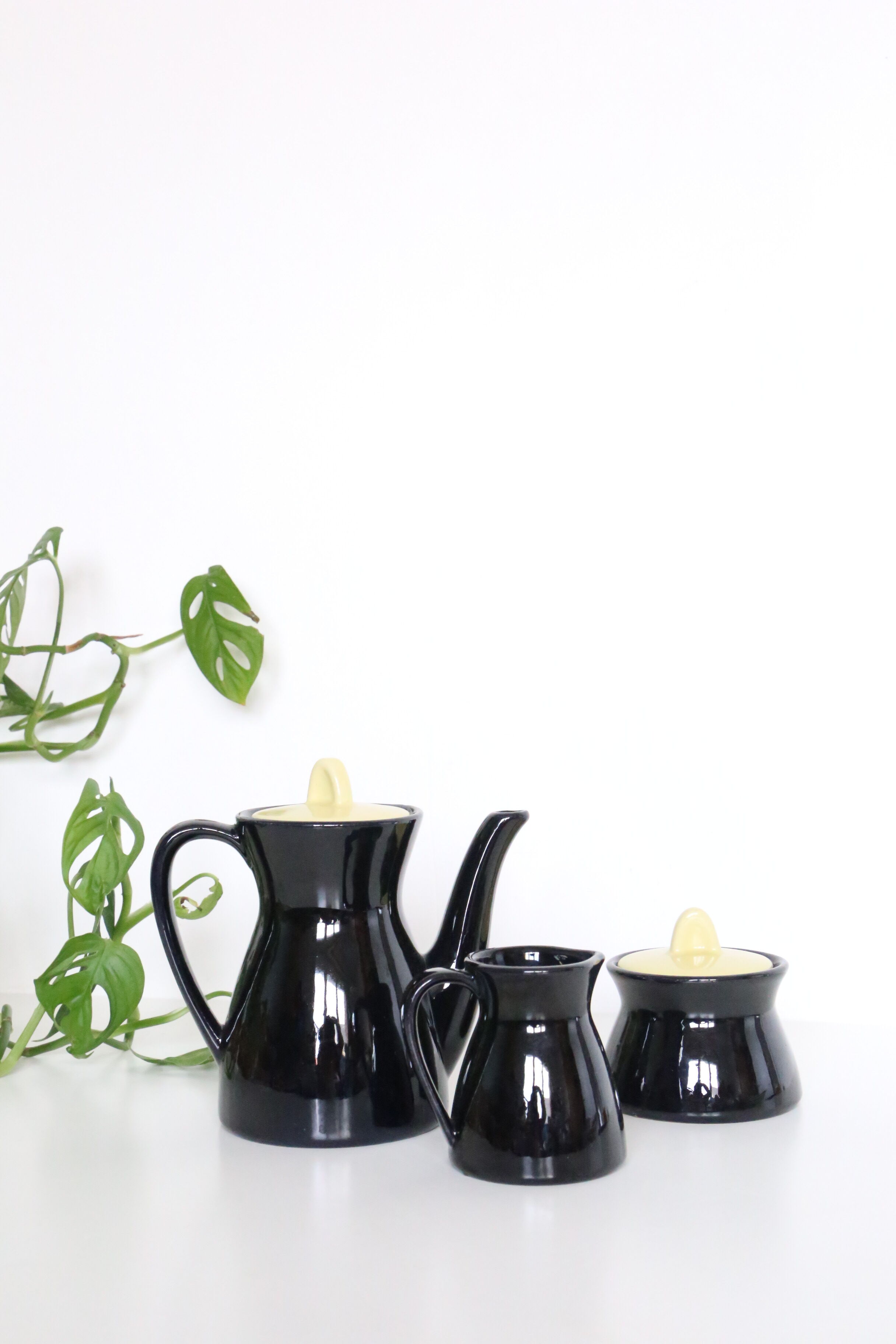 Waku coffee maker, milk and sugar pot, heat-resistant, German ceramics, Vintage