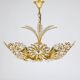 Ernst Palme Grand Chandelier Palm Tree Flower Palwa, Gilded Brass, Crystals, 1970s