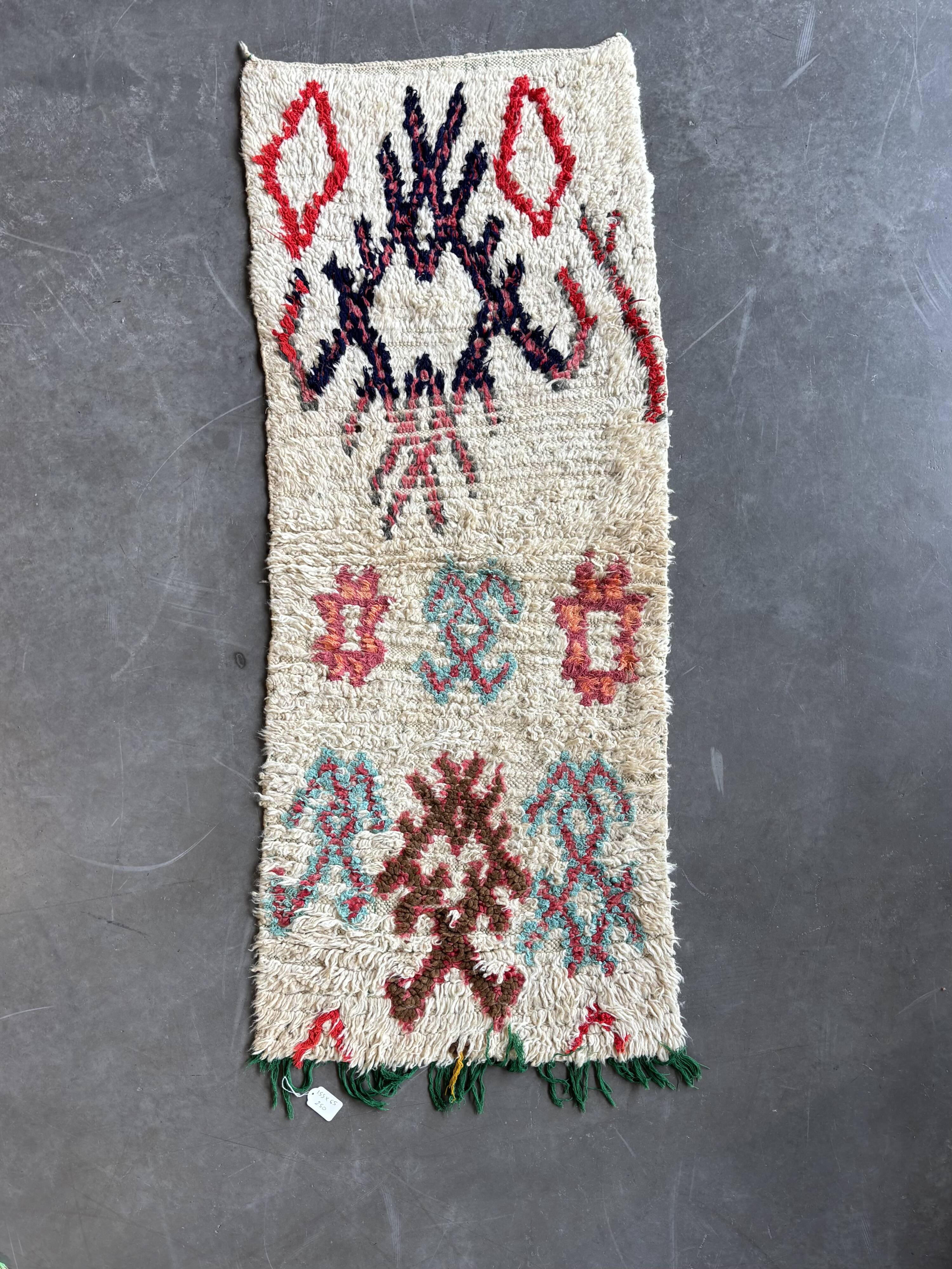 Azilal Vintage Rug 65x155 cm – Handmade Wool Rug from Morocco