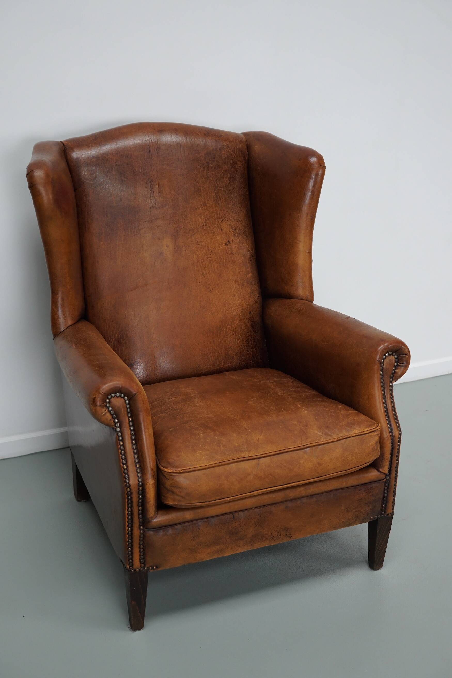 Vintage Dutch Cognac Colored Leather Vintage Dutch Cognac Colored Leather Club ChairClub Chair