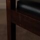 Vintage wooden armchair in black leatherette, Scandinavian style