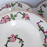 5 assiettes creuses de Longwy modèle Aupébines